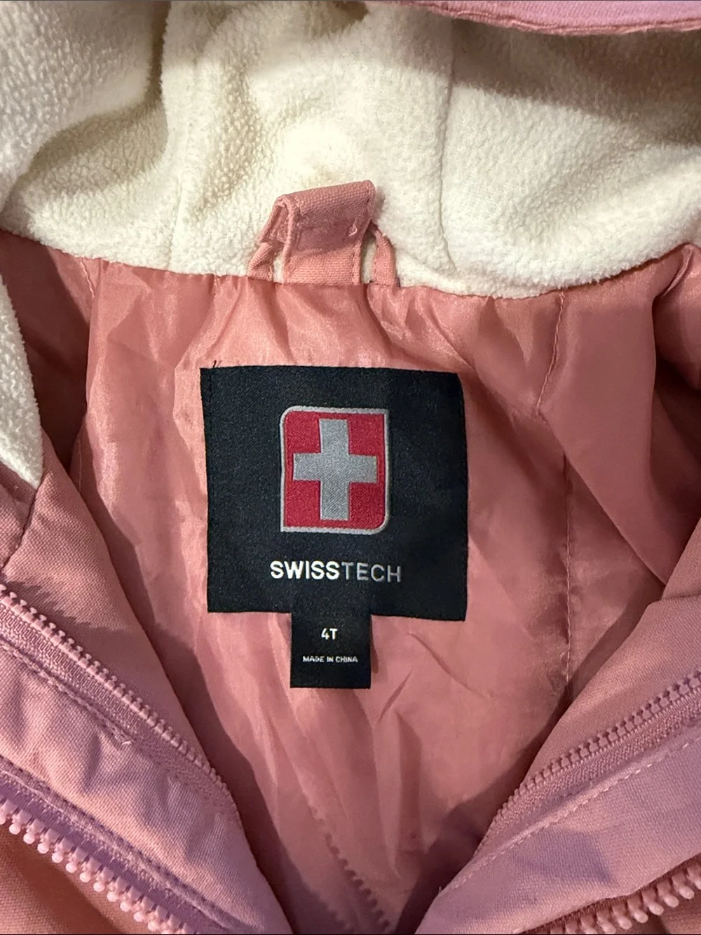 Swiss Tech Pink and Navy Splash Hooded Rain Jacket